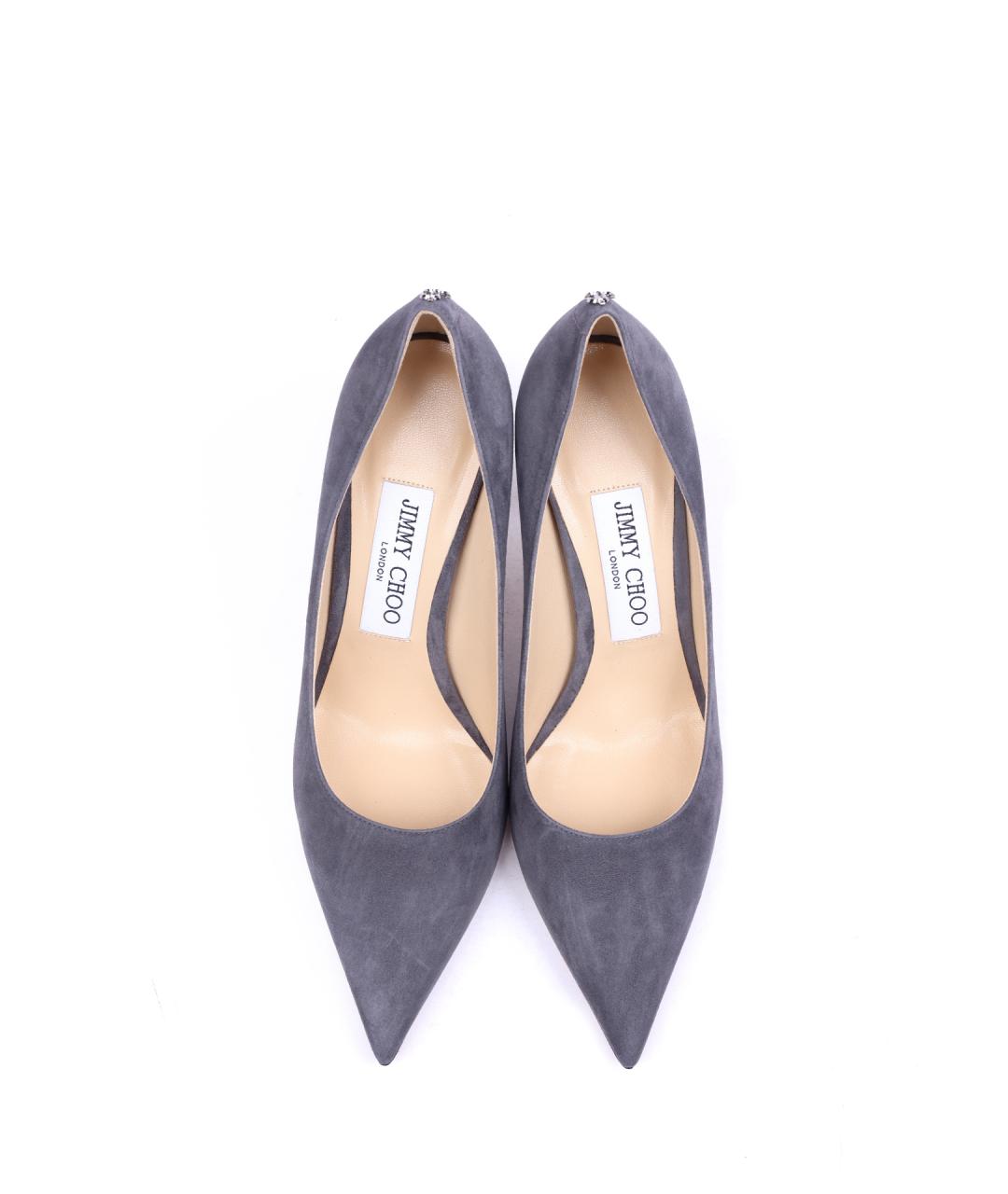 JIMMY CHOO Серые замшевые туфли, фото 4