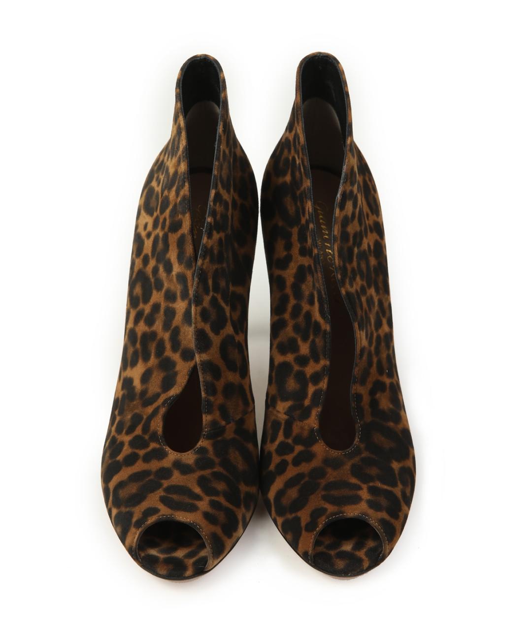 GIANVITO ROSSI Коричневые кожаные ботильоны, фото 4