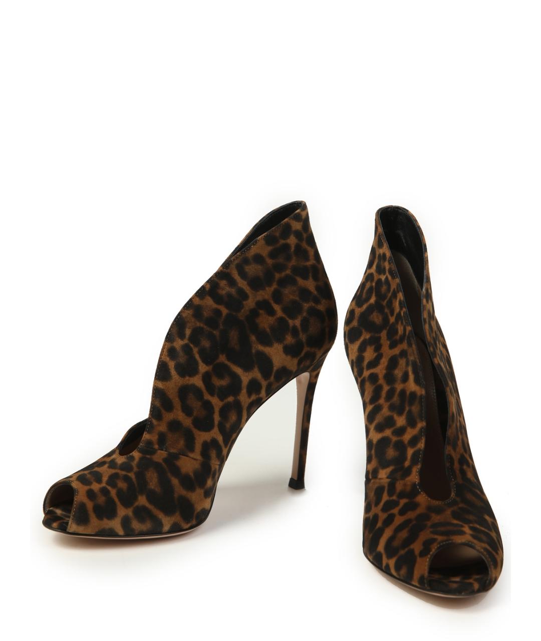 GIANVITO ROSSI Коричневые кожаные ботильоны, фото 3