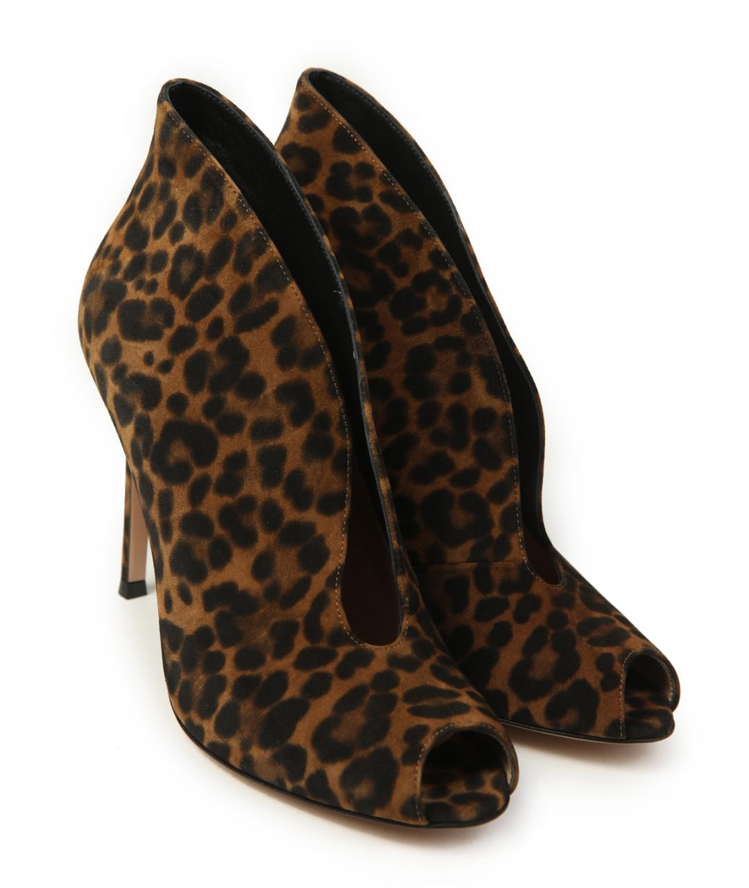 GIANVITO ROSSI Коричневые кожаные ботильоны, фото 2