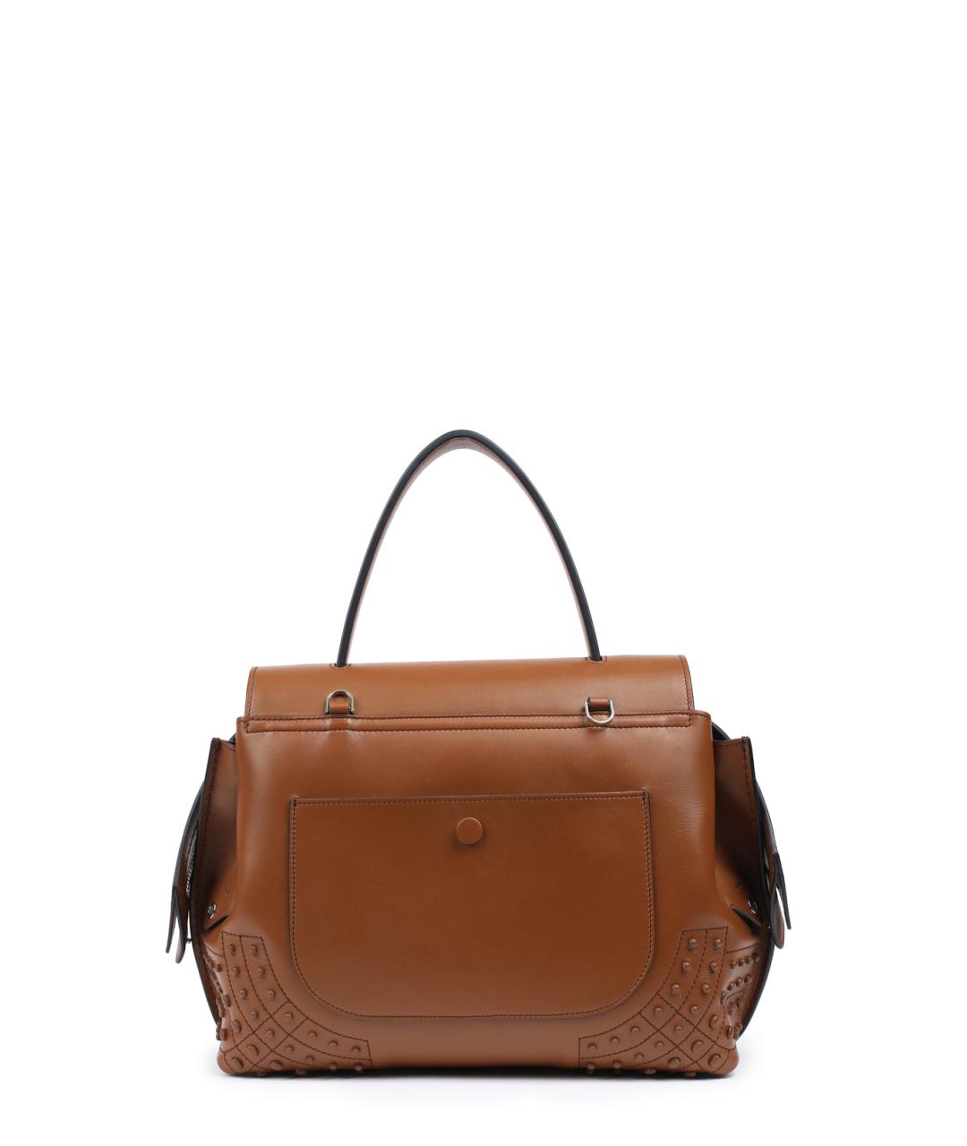 TOD'S Коричневая кожаная сумка с короткими ручками, фото 3