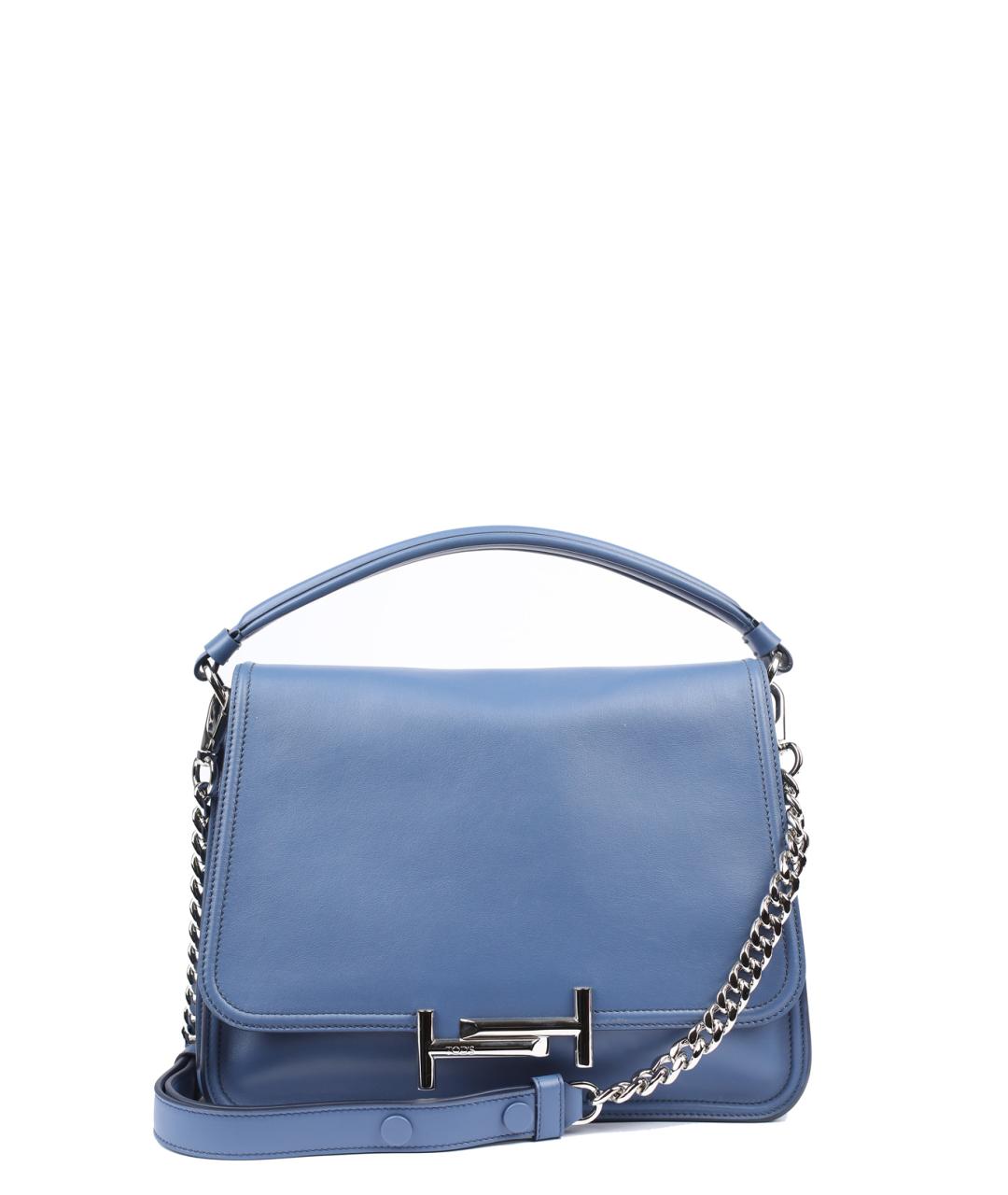 TOD'S Голубая кожаная сумка через плечо, фото 1