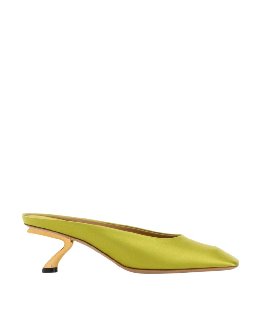 FERRAGAMO Зеленые текстильные мюли, фото 1