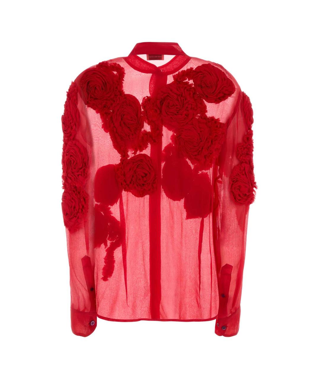 DRIES VAN NOTEN Красная вискозная рубашка, фото 2
