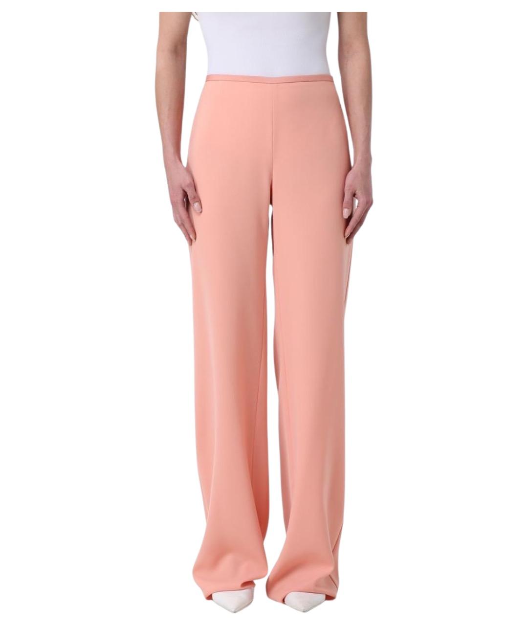 EMPORIO ARMANI Коралловые полиэстеровые прямые брюки, фото 1