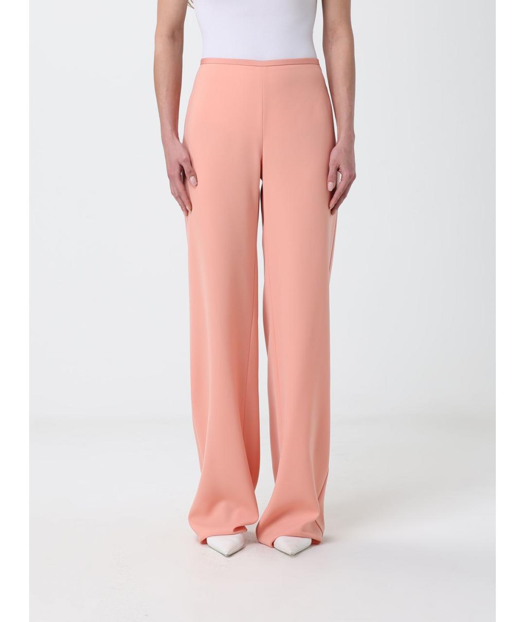 EMPORIO ARMANI Коралловые полиэстеровые прямые брюки, фото 4