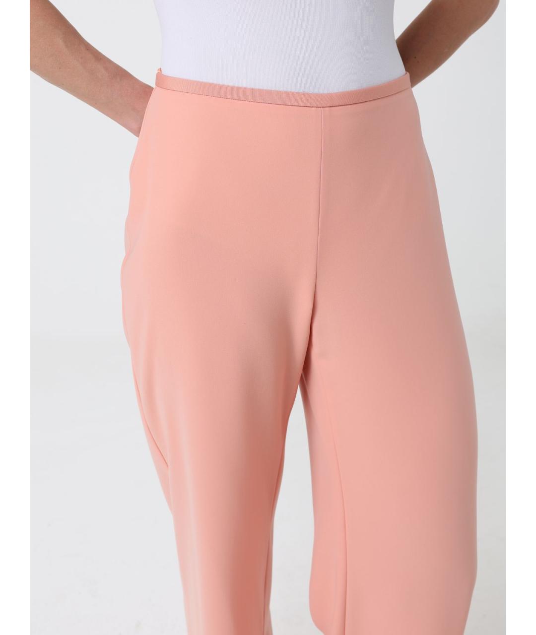 EMPORIO ARMANI Коралловые полиэстеровые прямые брюки, фото 3