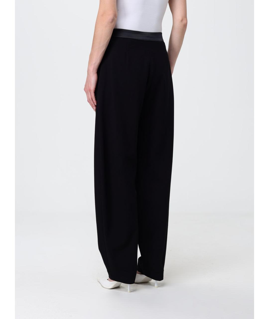 EMPORIO ARMANI Черные полиамидовые прямые брюки, фото 2