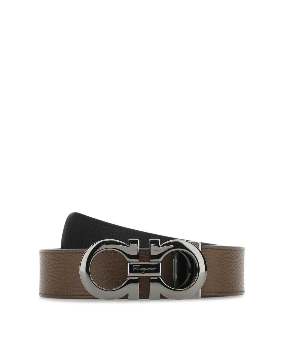 FERRAGAMO Коричневый кожаный ремень, фото 1