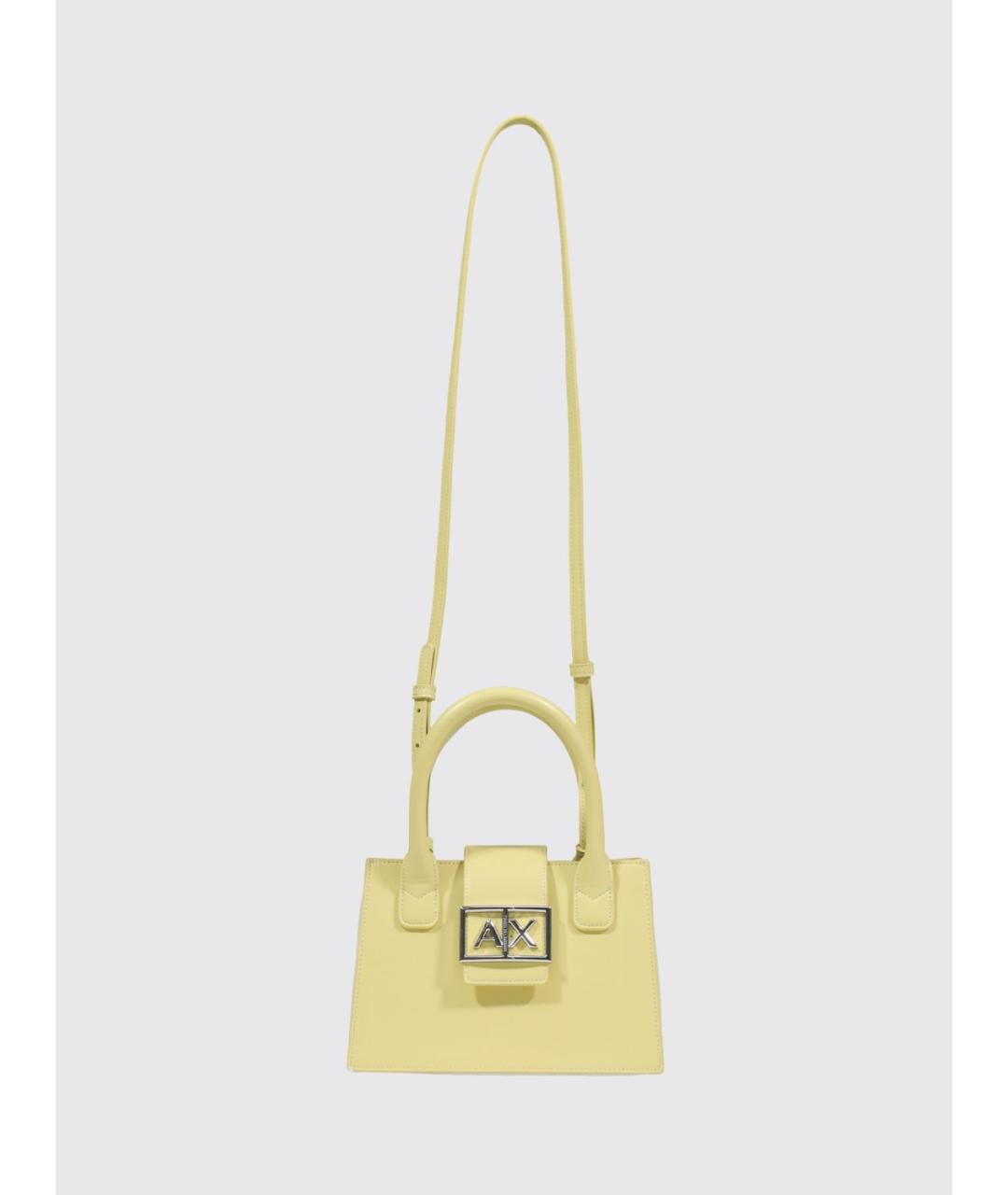 ARMANI EXCHANGE Желтая сумка с короткими ручками из искусственной кожи, фото 4