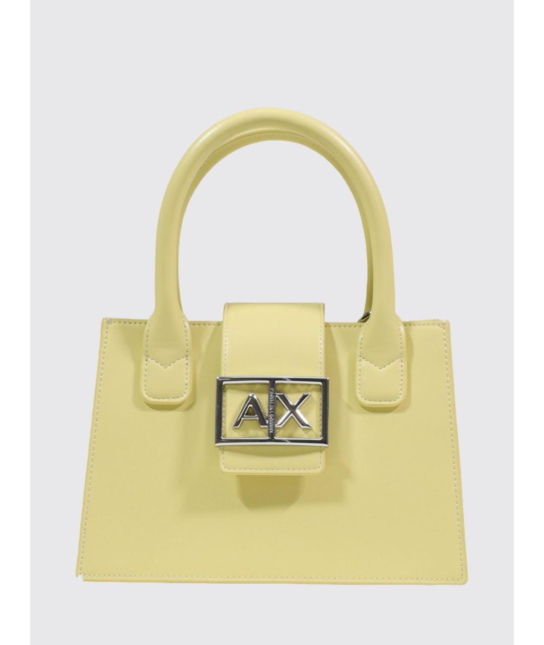 ARMANI EXCHANGE Желтая сумка с короткими ручками из искусственной кожи, фото 6