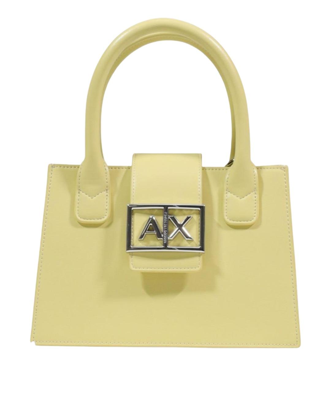 ARMANI EXCHANGE Желтая сумка с короткими ручками из искусственной кожи, фото 1