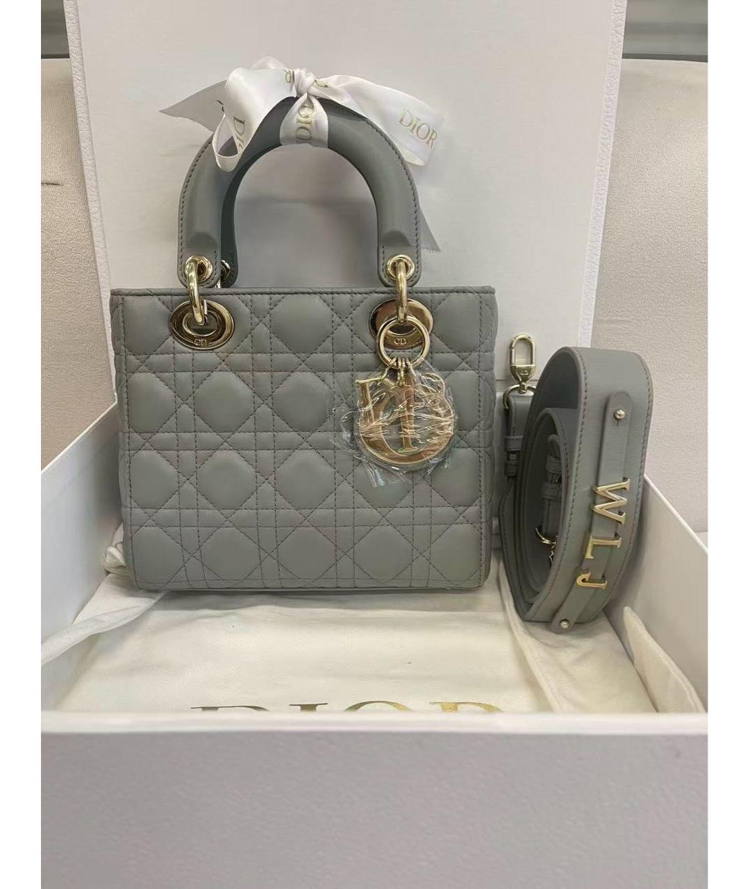 CHRISTIAN DIOR Серая замшевая сумка с короткими ручками, фото 7