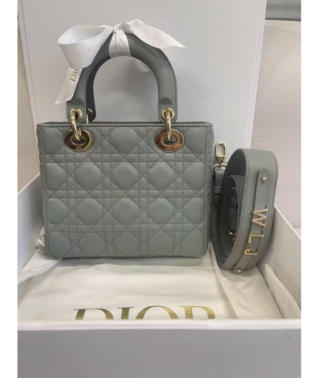 CHRISTIAN DIOR Серая замшевая сумка с короткими ручками, фото 2