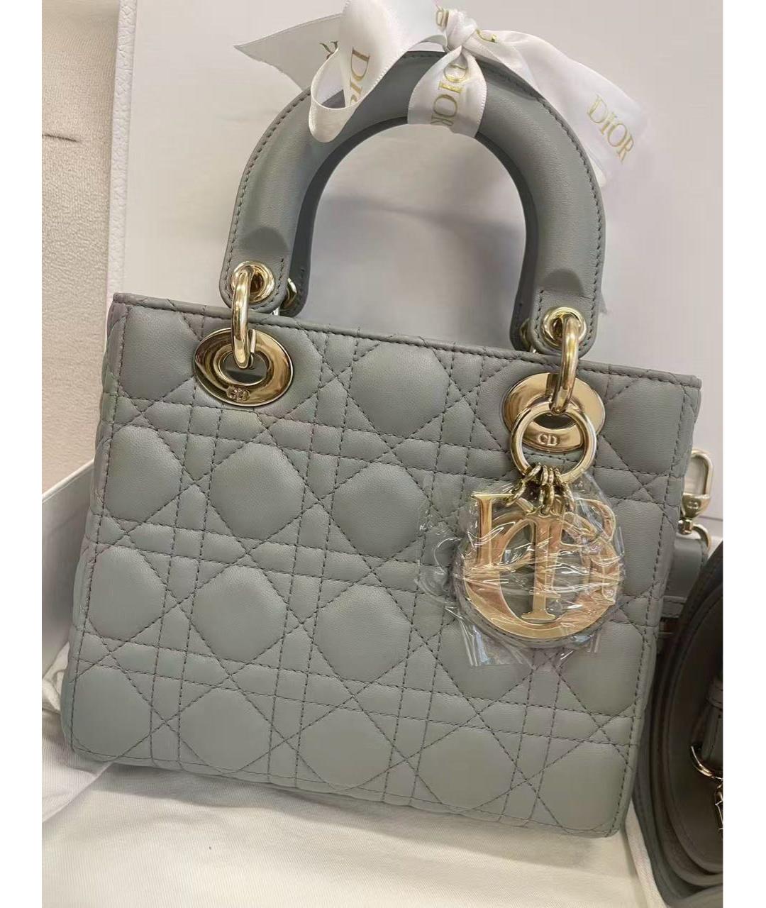 CHRISTIAN DIOR Серая замшевая сумка с короткими ручками, фото 3