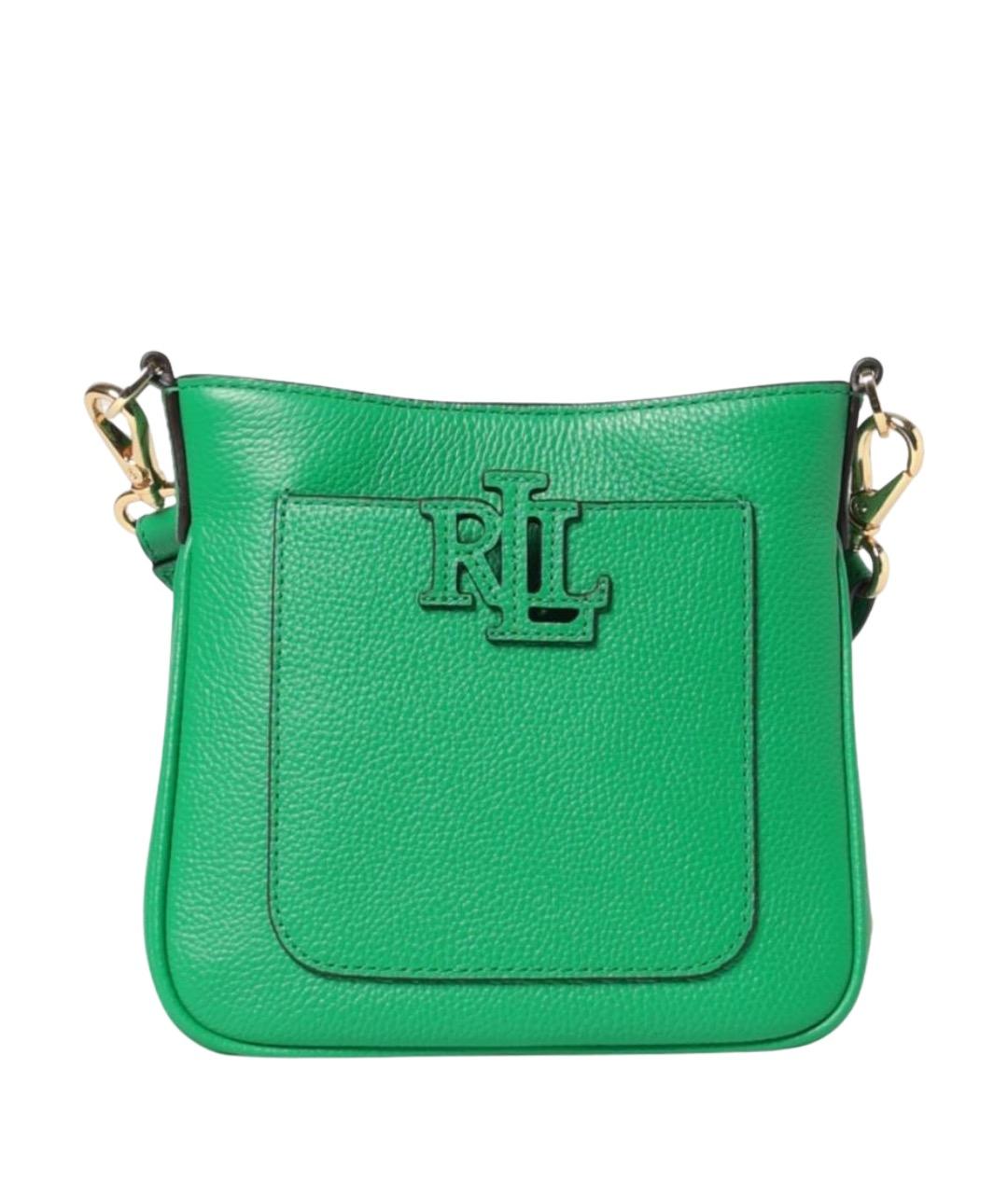 RALPH LAUREN Зеленая кожаная сумка через плечо, фото 1