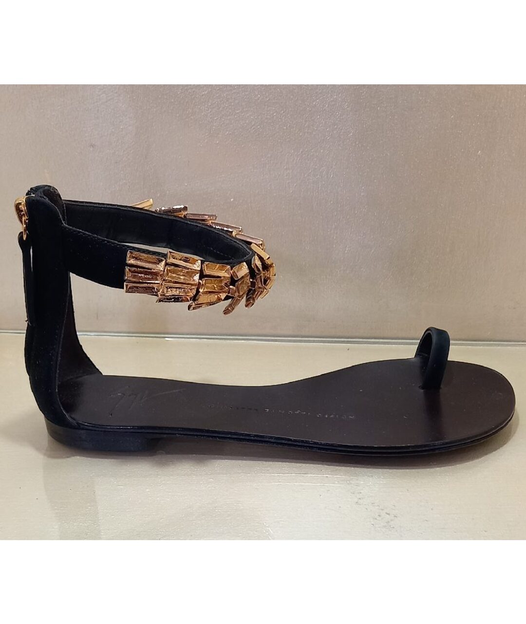 GIUSEPPE ZANOTTI DESIGN Черные нубуковые сандалии, фото 9
