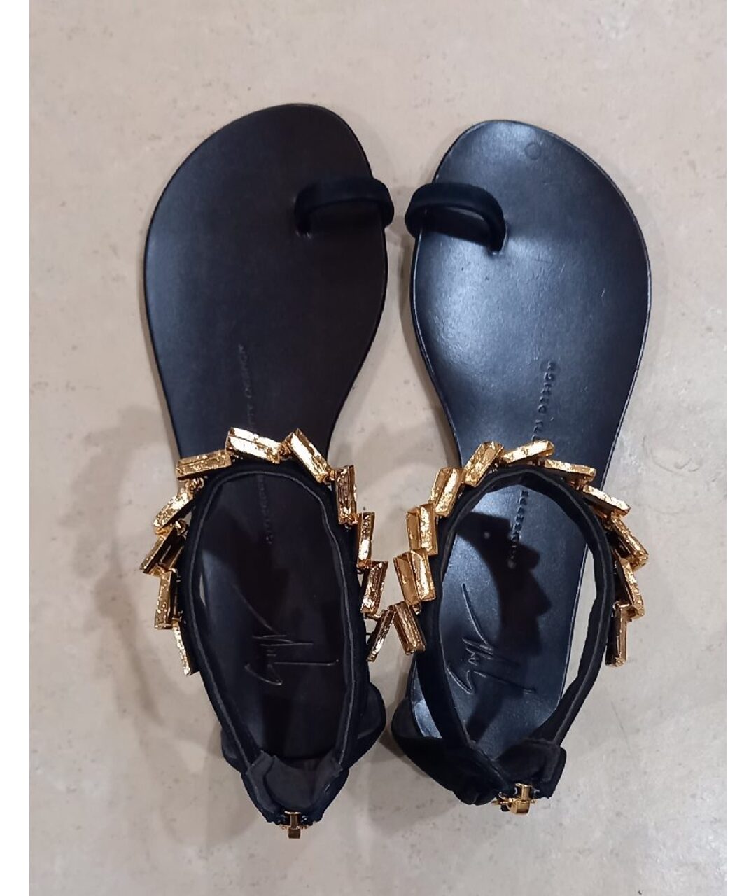 GIUSEPPE ZANOTTI DESIGN Черные нубуковые сандалии, фото 3