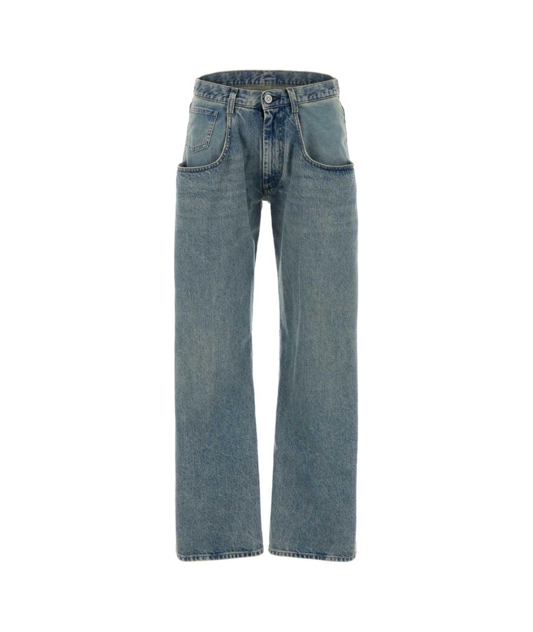 MAISON MARGIELA Синие хлопковые прямые джинсы, фото 1