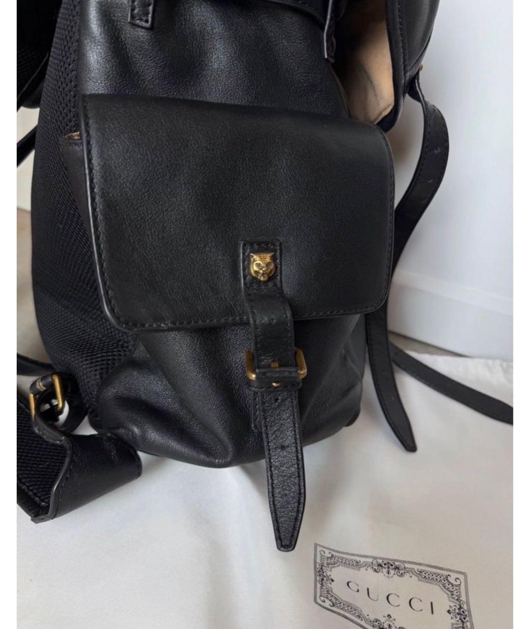 GUCCI Черный кожаный рюкзак, фото 7