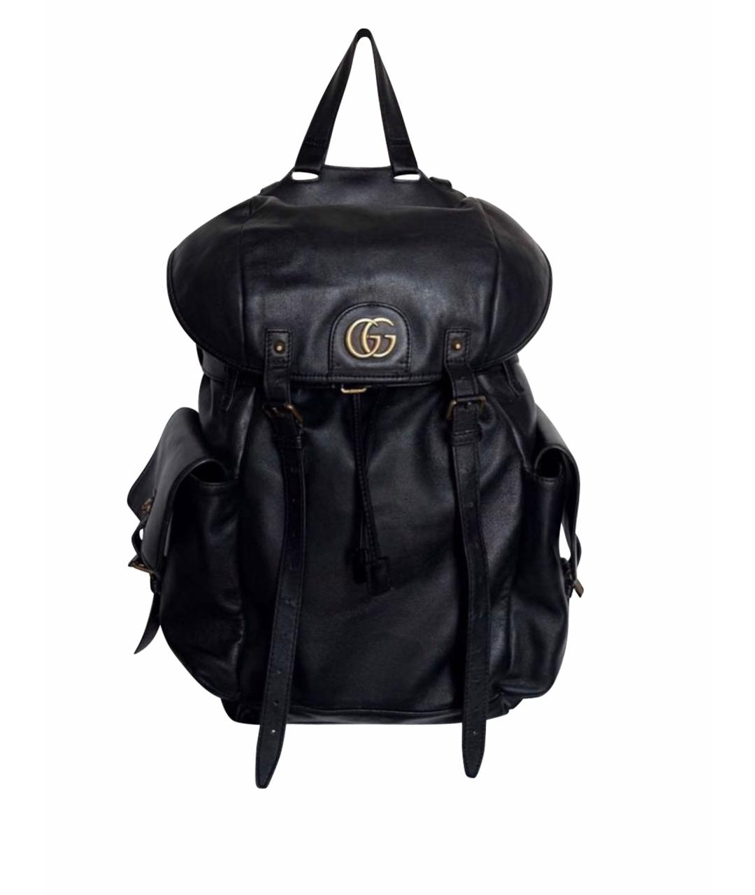 GUCCI Черный кожаный рюкзак, фото 1