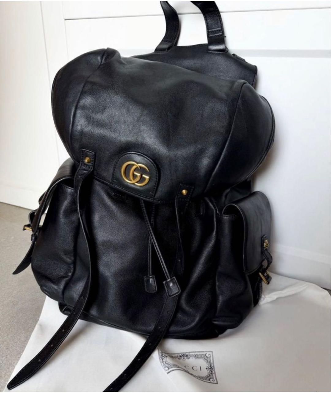 GUCCI Черный кожаный рюкзак, фото 5