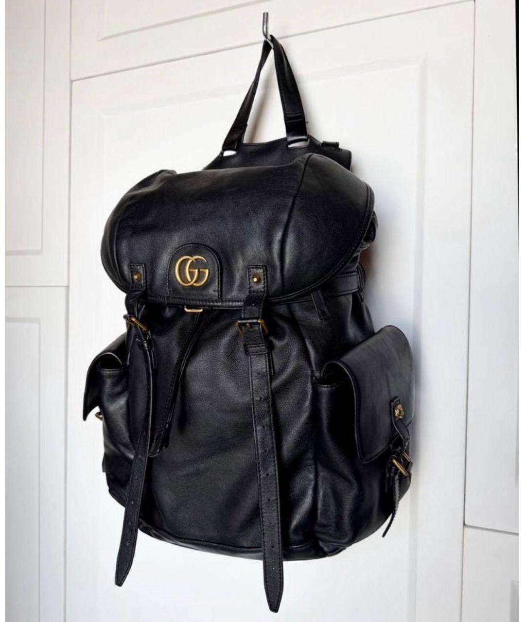 GUCCI Черный кожаный рюкзак, фото 4