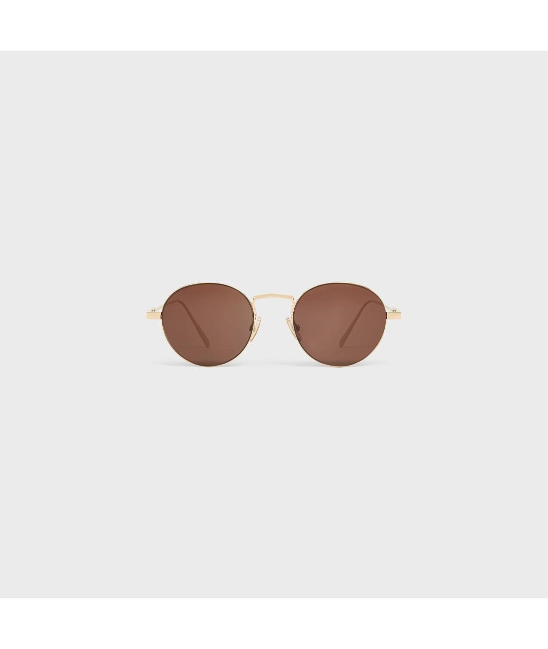 CELINE Золотые металлические солнцезащитные очки, фото 2