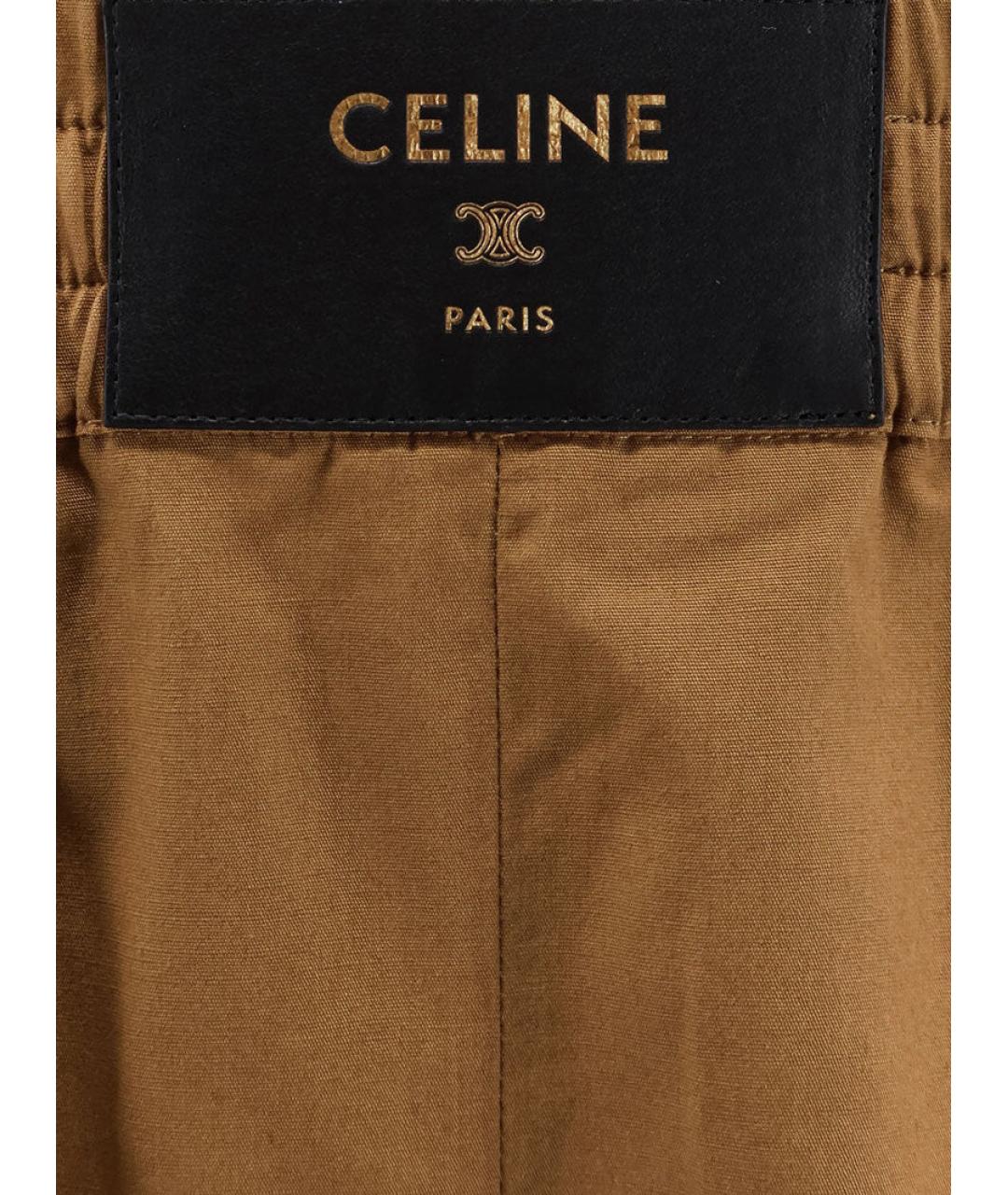 CELINE Коричневые хлопковые шорты, фото 3