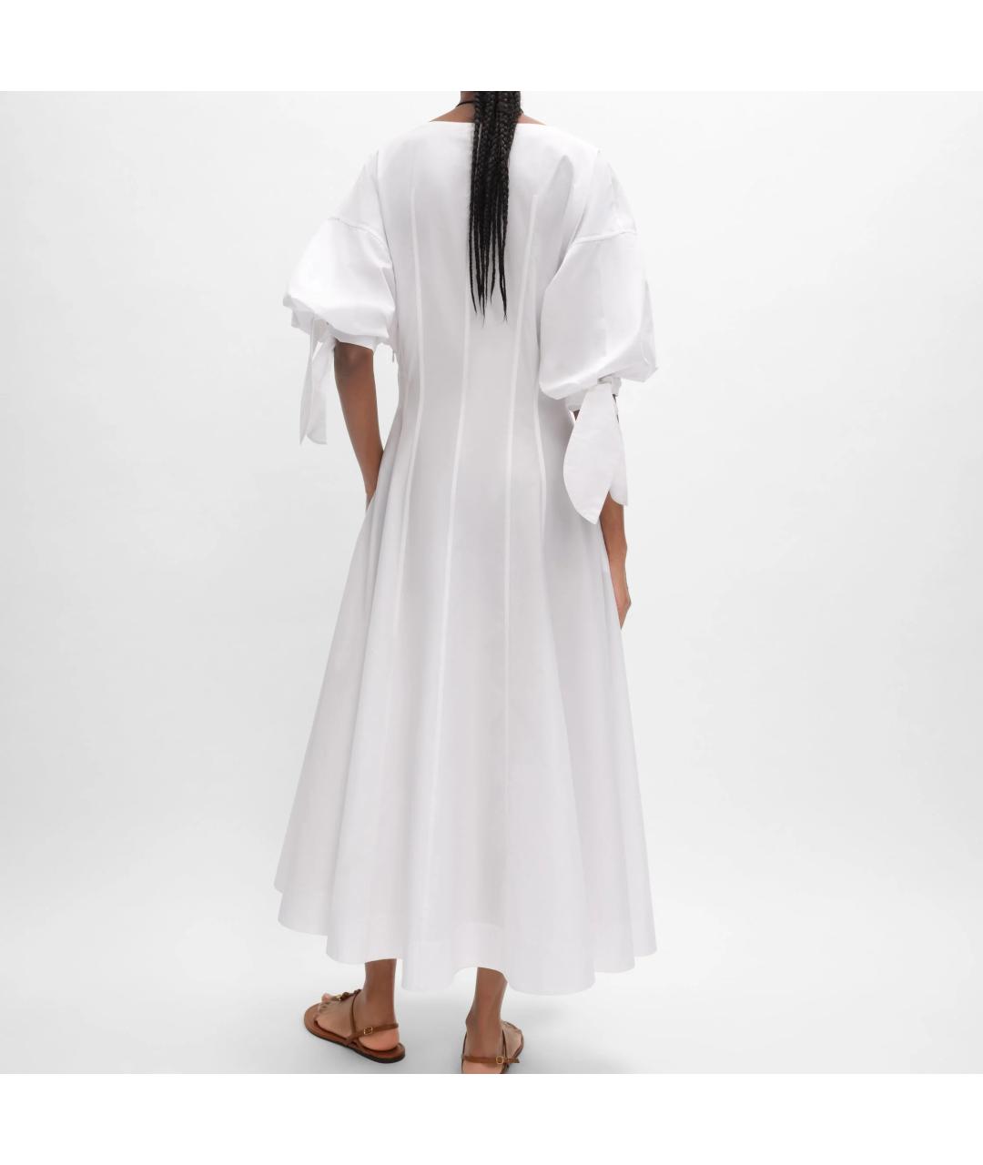CELINE Белое хлопковое повседневное платье, фото 4