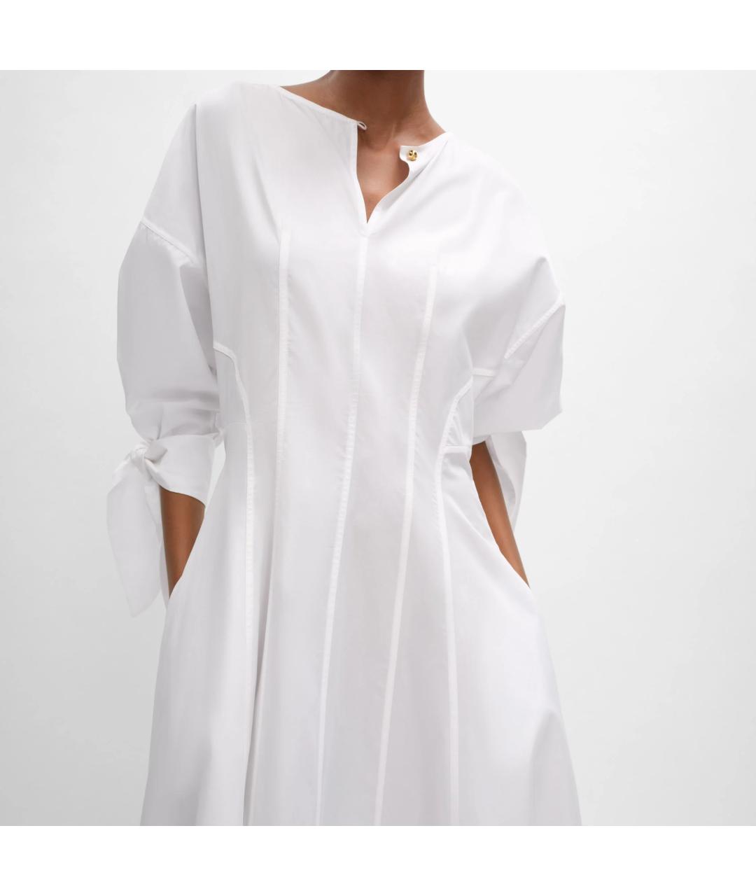 CELINE Белое хлопковое повседневное платье, фото 3