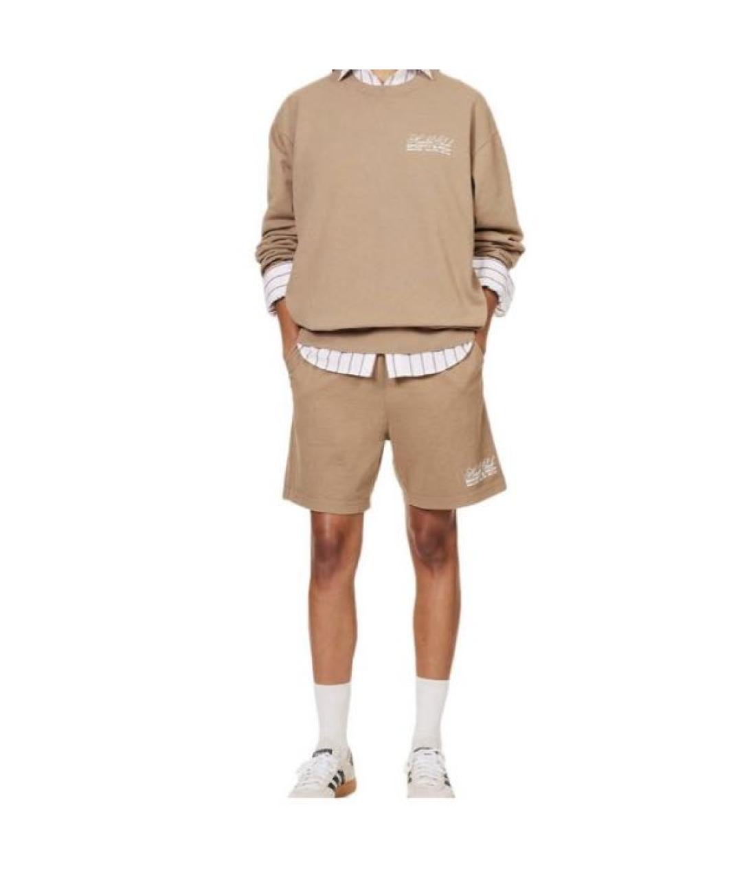 SPORTY AND RICH Коричневые хлопковые шорты, фото 8