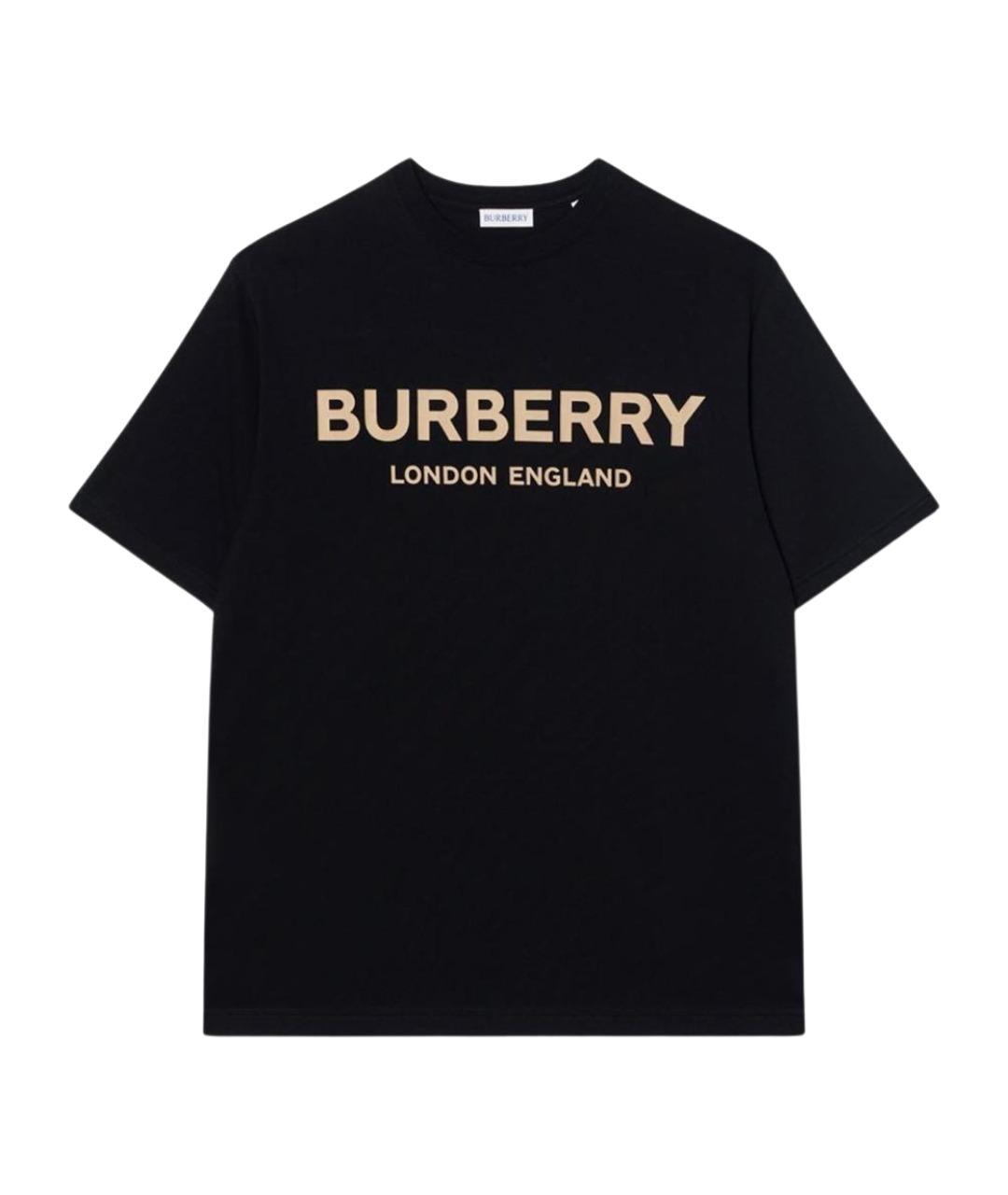 BURBERRY Черная хлопковая футболка, фото 1