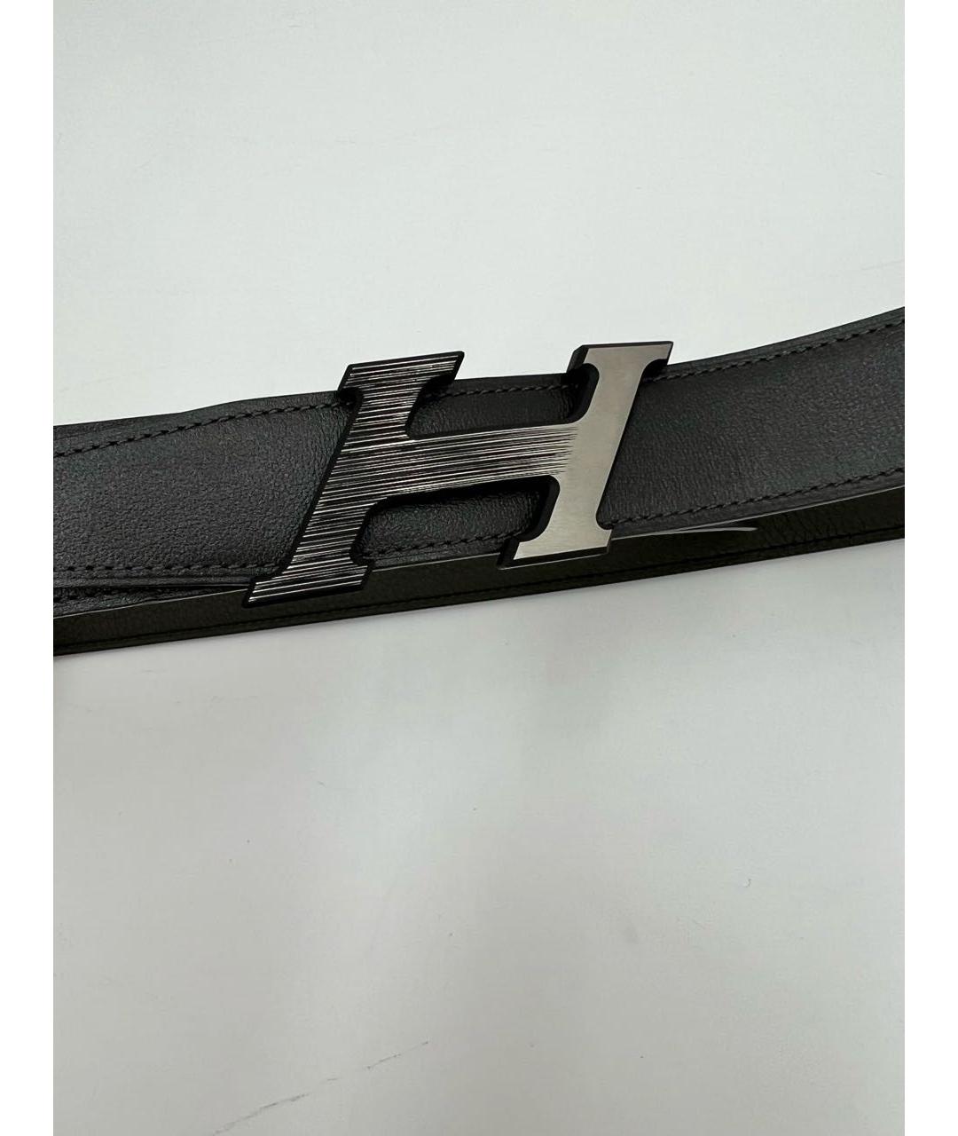 HERMES Черный кожаный ремень, фото 6