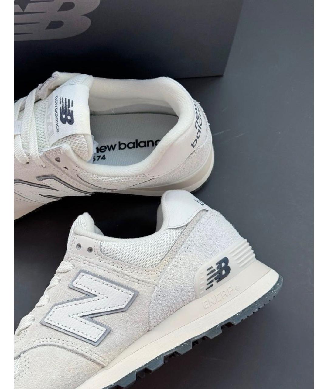 NEW BALANCE Белые замшевые низкие кроссовки / кеды, фото 6