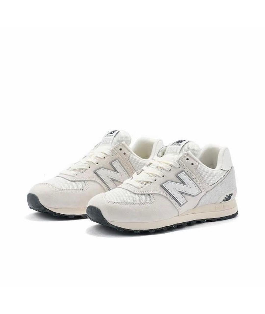 NEW BALANCE Белые замшевые низкие кроссовки / кеды, фото 2