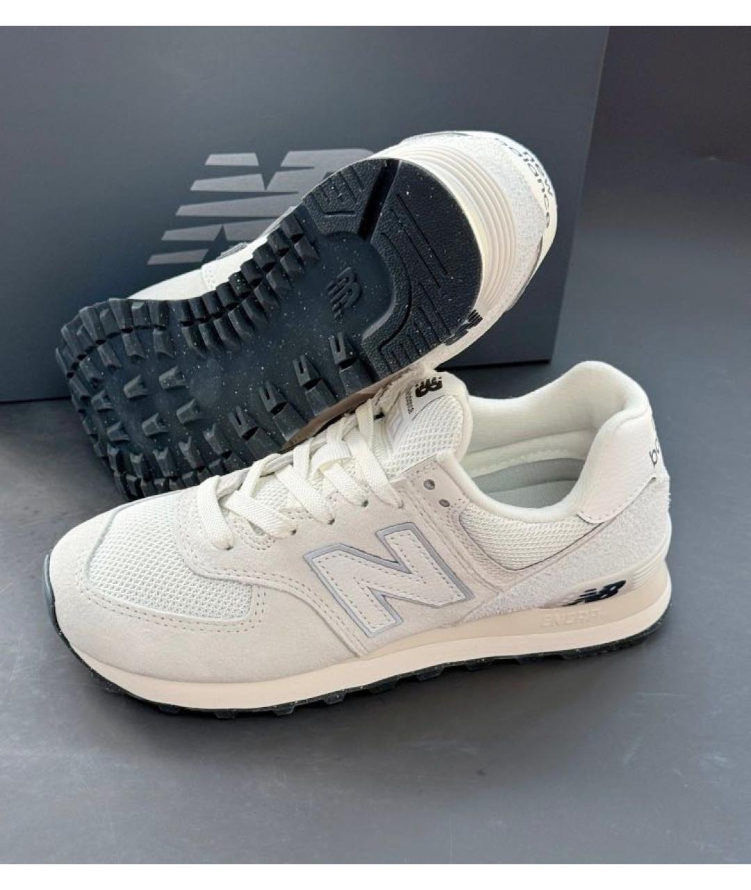 NEW BALANCE Белые замшевые низкие кроссовки / кеды, фото 8