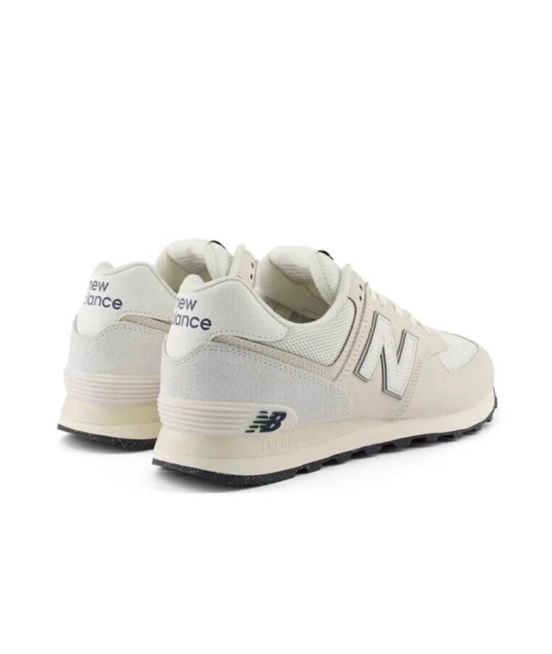 NEW BALANCE Белые замшевые низкие кроссовки / кеды, фото 4