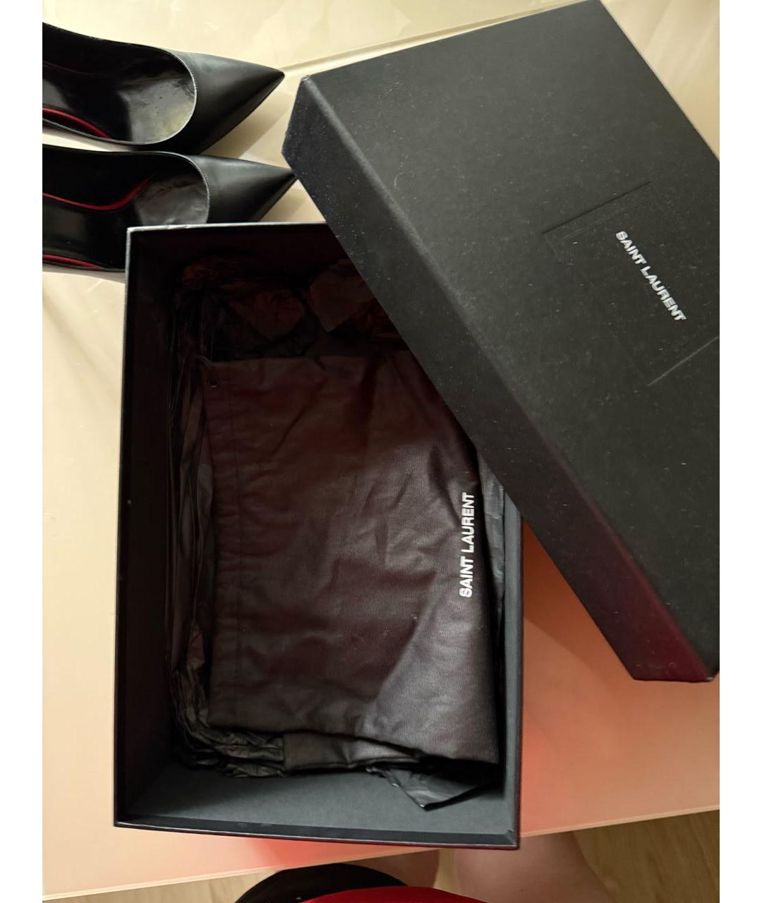 SAINT LAURENT Черные кожаные туфли, фото 5