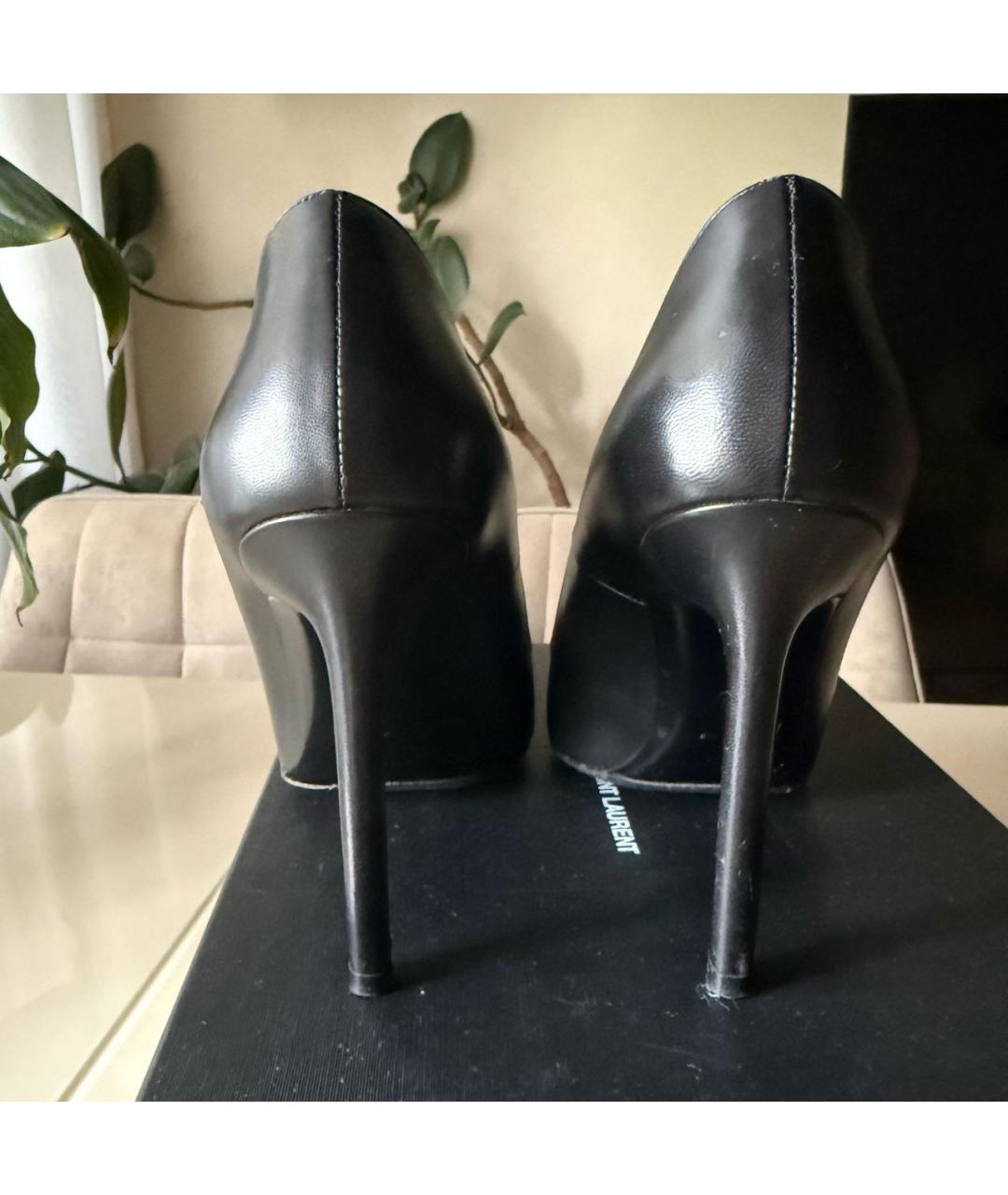 SAINT LAURENT Черные кожаные туфли, фото 4