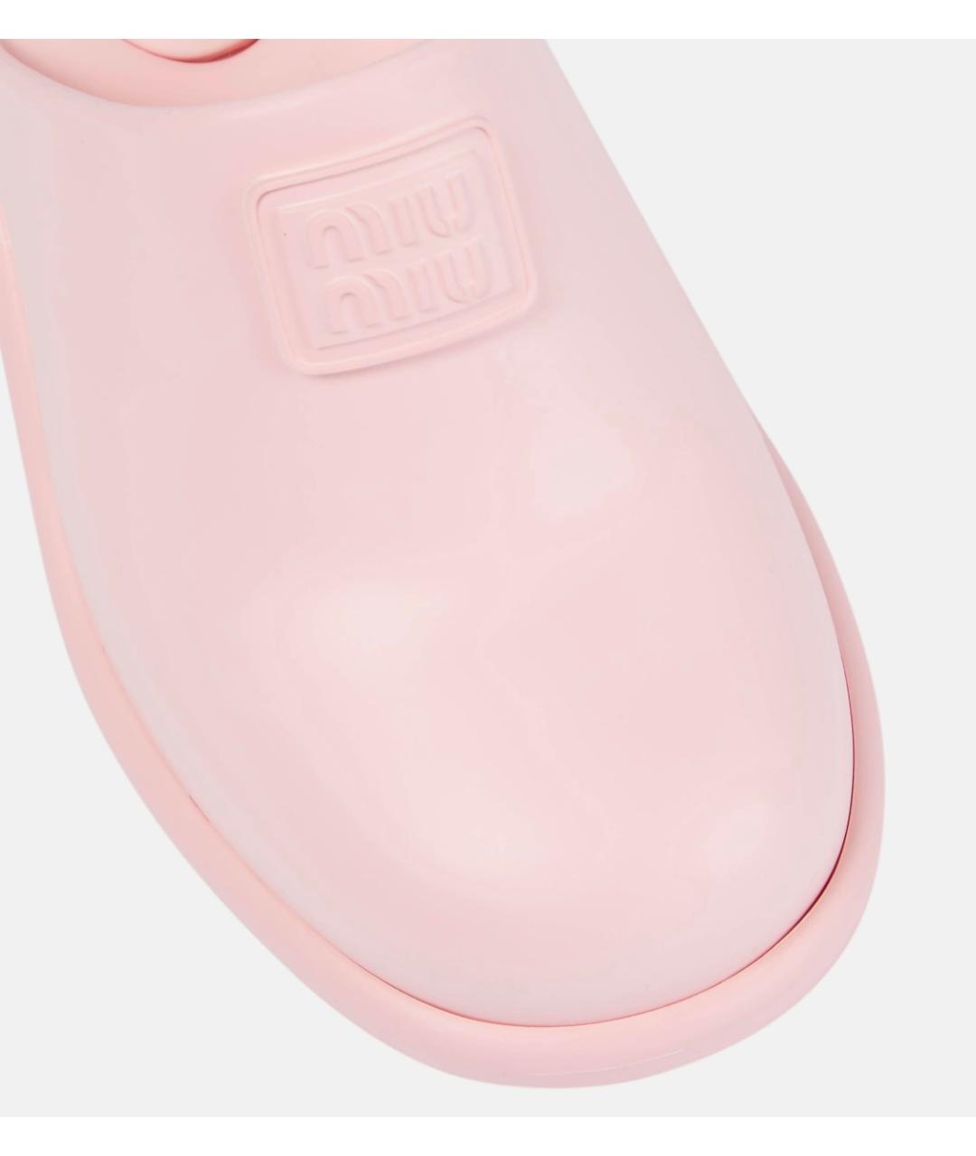 MIU MIU Розовые резиновые мюли, фото 4