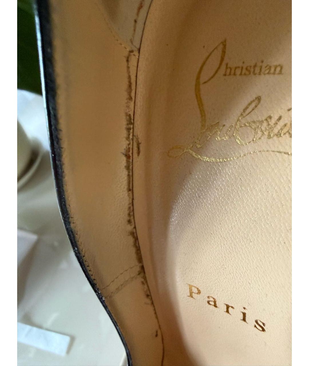 CHRISTIAN LOUBOUTIN Черные кожаные туфли, фото 7