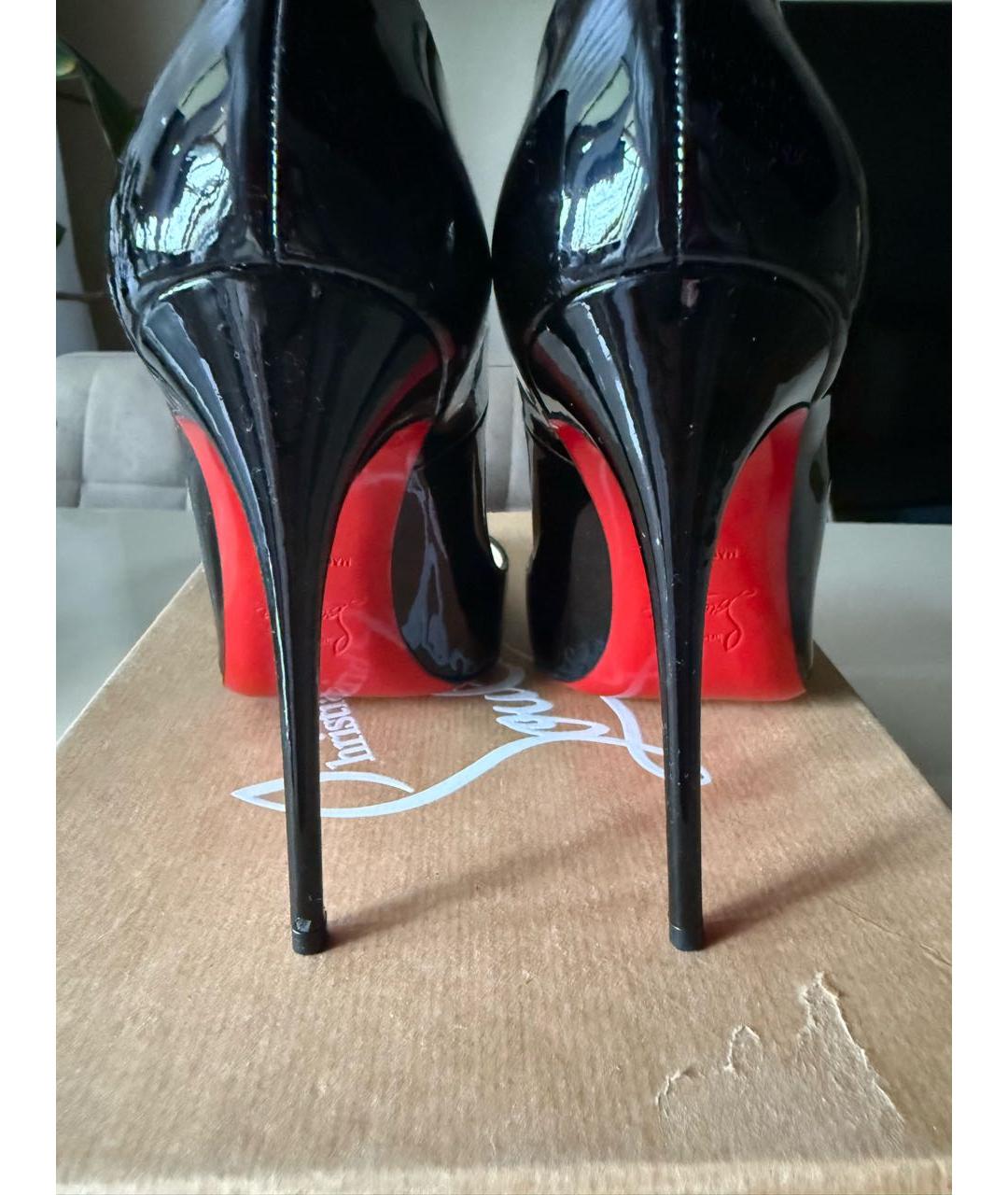 CHRISTIAN LOUBOUTIN Черные кожаные туфли, фото 4