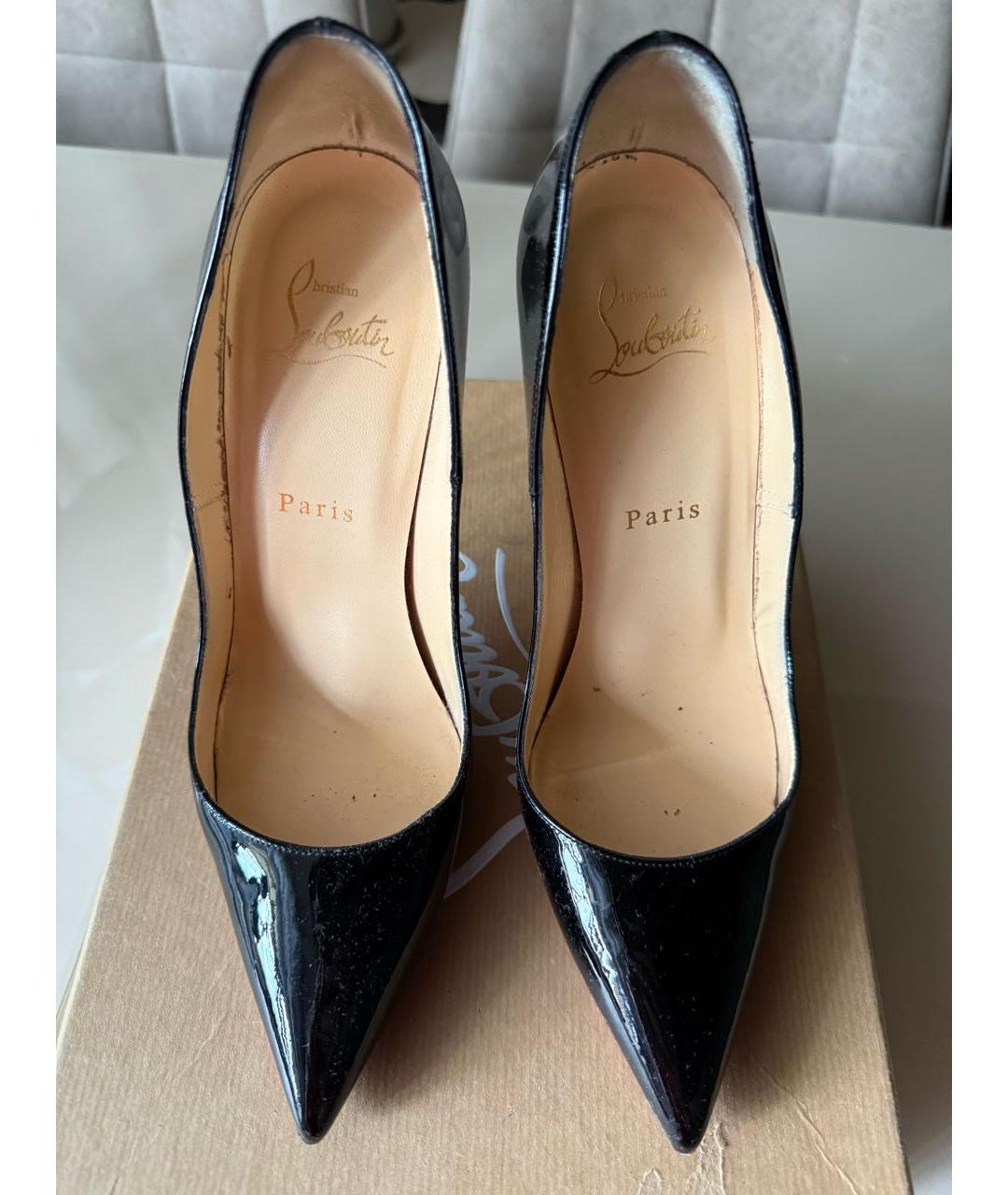 CHRISTIAN LOUBOUTIN Черные кожаные туфли, фото 2