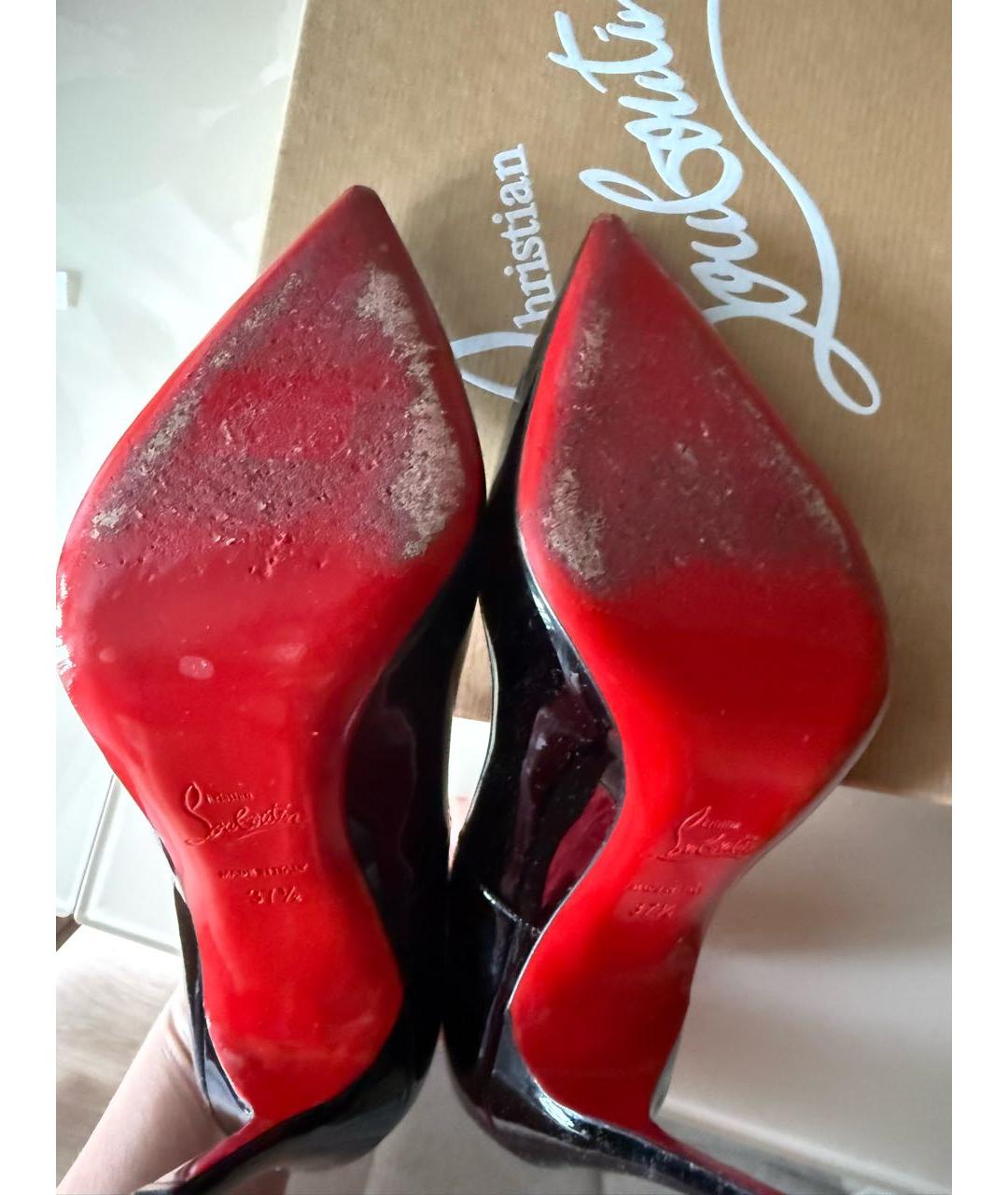 CHRISTIAN LOUBOUTIN Черные кожаные туфли, фото 5