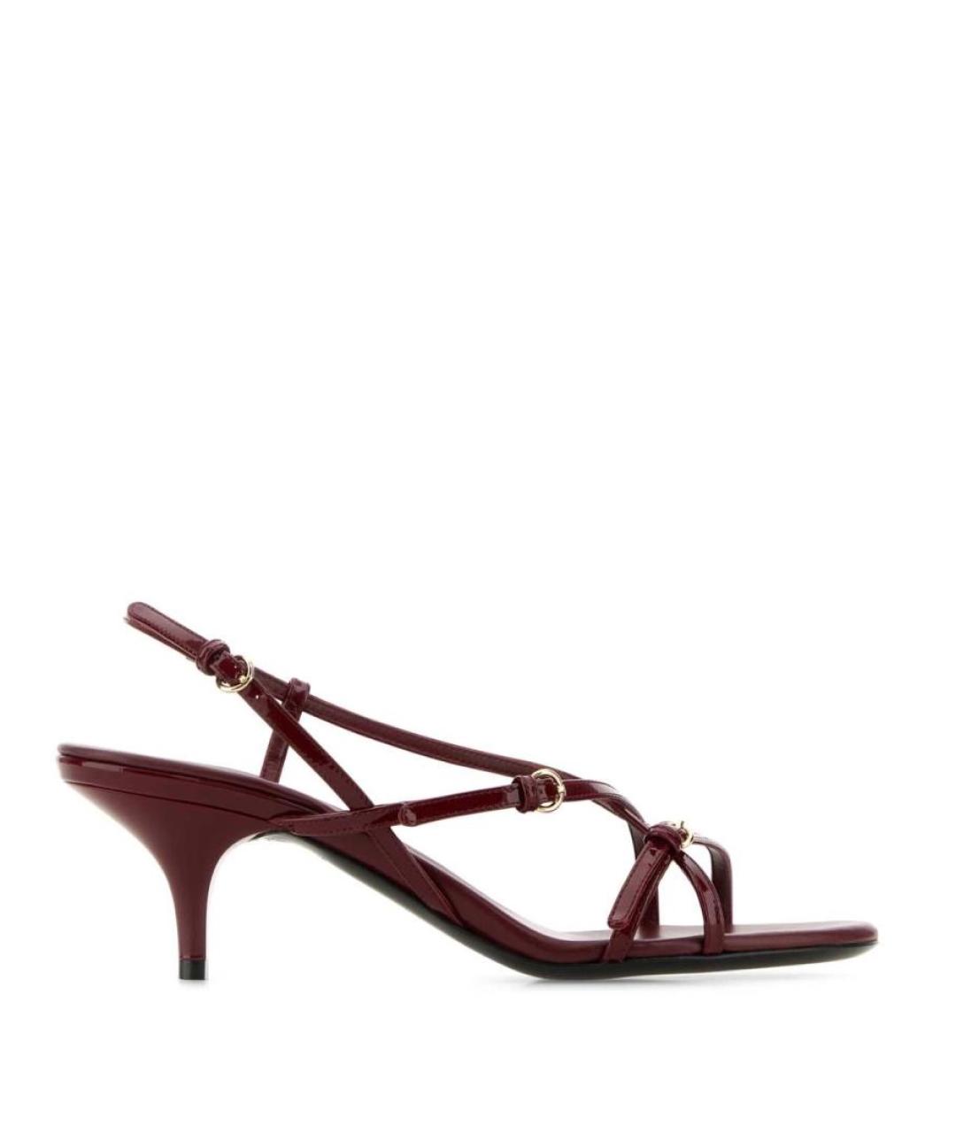MIU MIU Бордовые босоножки из лакированной кожи, фото 7