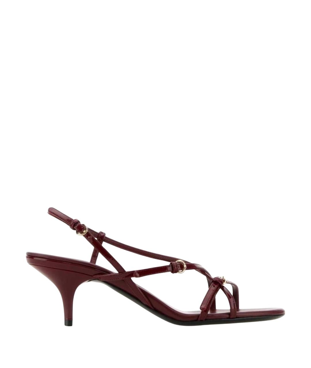 MIU MIU Бордовые босоножки из лакированной кожи, фото 1