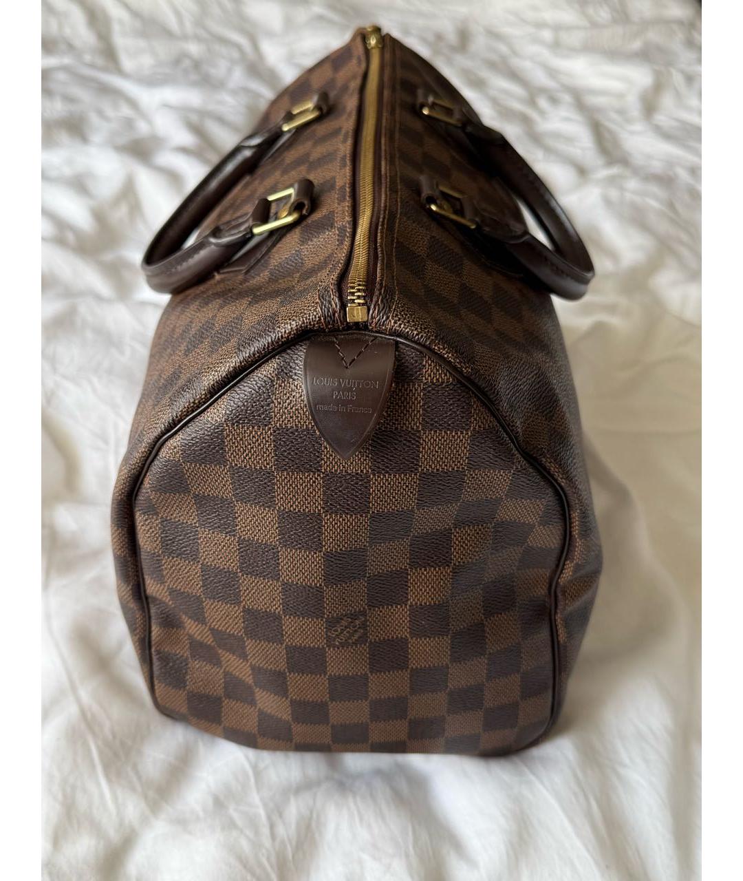 LOUIS VUITTON Коричневая кожаная сумка с короткими ручками, фото 2