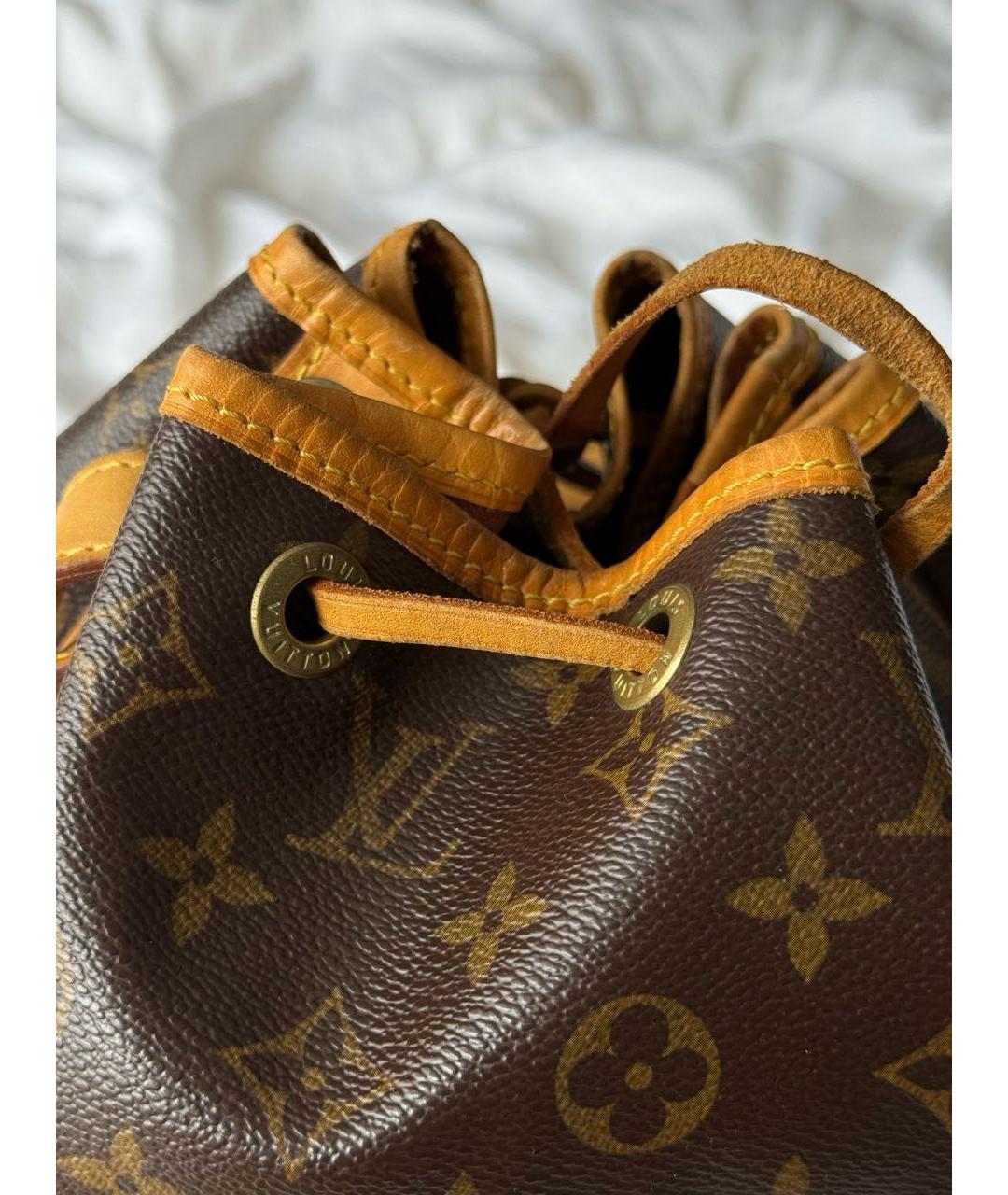LOUIS VUITTON Коричневая кожаная сумка через плечо, фото 5