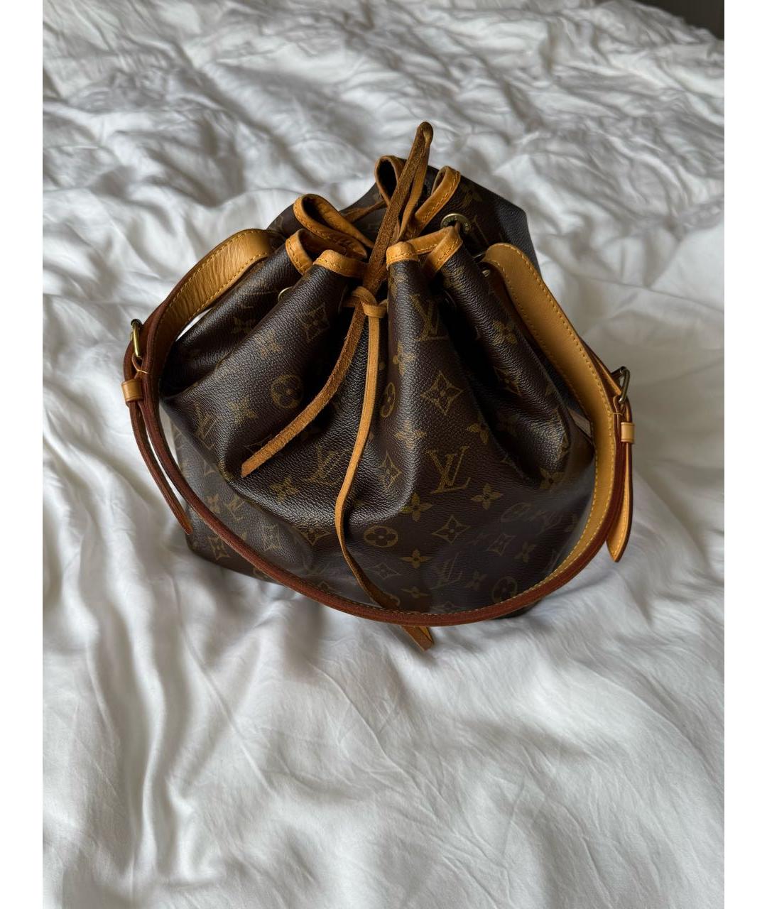 LOUIS VUITTON Коричневая кожаная сумка через плечо, фото 9